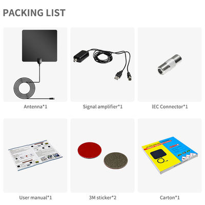 Smart TV Indoor Digital TV Antenna with IEC/F Male Connector Type and V.S.W.R 1.5 1 Max