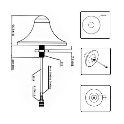 130*204 mm Dia 360° Horizontal Beamwidth Indoor Directional Omni GSM 3G WiFi 4G Ceiling Antenna