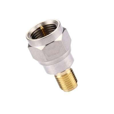 Brass F Type Male Plug To Female Jack Straight RF Coaxial Adapter with Brass Material