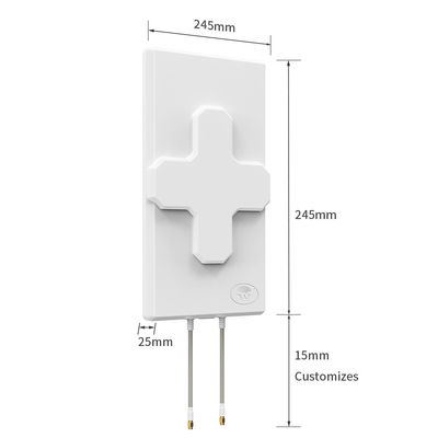 50Ω Input Impendence 25dBi 698-2690MHz 4G/LTE MIMO Panel Antenna with 210*210 Dimension