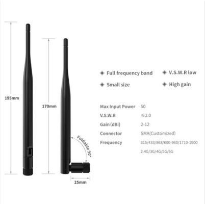 Vertical Polarization 2dBi 3dBi 5dBi 700-2700Mhz 4G LTE Antenna for Wireless Communication