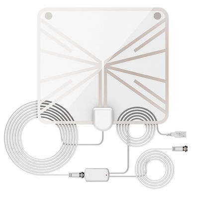 Mount Type 3M Sticker 28dBi Flat Indoor DTV Antenna for VHF174-230MHZ/UHF470-862Mhz