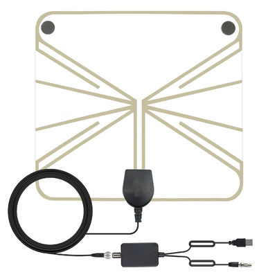 Mount Type 3M Sticker 28dBi Flat Indoor DTV Antenna for VHF174-230MHZ/UHF470-862Mhz