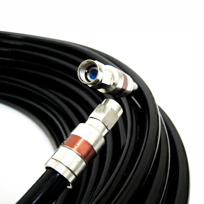 UHF VHF HDTV Antenna Cable with 75 Ohm ETL Weather Boot and Compression Connector